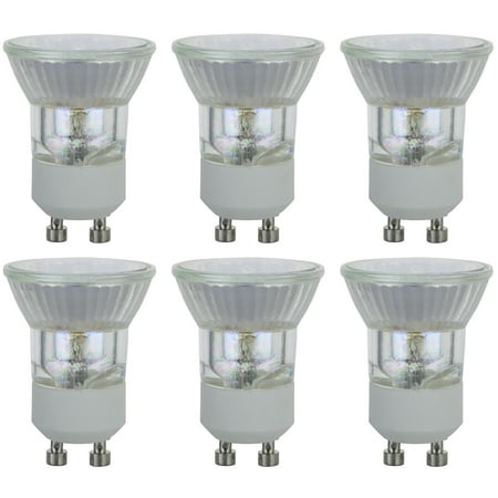 Gu10 Fluorescent Bulbs - 6 Pack Sunlite 35 Watt, 36° Flood, MR11 Mini Reflector with Cover Guard, GU10 Base