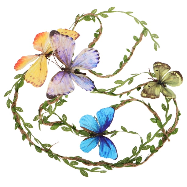 Corona de flores de mariposa para mujeres y niñas, diadema bohemia, diadema de flores, corona para boda, diadema de novia, tocado floral, corona para el cabello