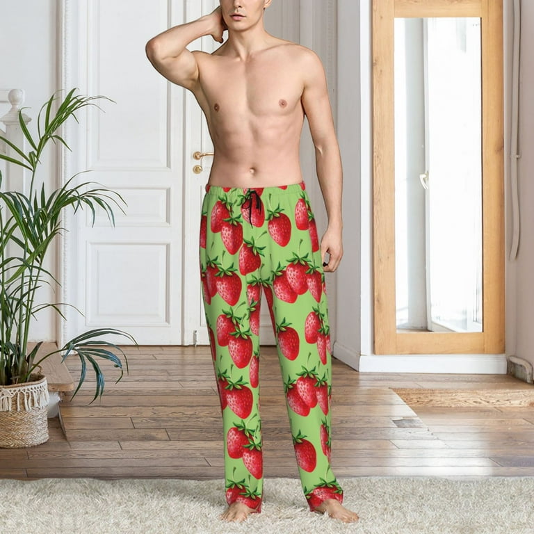 strawberry cute Mens Pajama Pants Soft Sleep Lounge Pants for Men Casual Men s PJ Bottoms Pants with Pockets Walmart