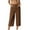 Brown, variant on SwiftWear Women's Straight-Leg Work Capris Dress Office Pants with Pockets, Relaxed Fit Cropped Pants S-3XL