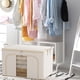 thumbnail image 5 of Cesto de almacenamiento de ropa | Cesta de tela plegable de gran capacidad, organizador de doble puerta con ventana transparente | Organizador de armario que ahorra espacio para ropa, colchas,, 5 of 5