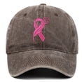 thumbnail image 4 of AJGRHE Unisex Cancer Publicity Ribbon Embroidered Baseball Caps Outdoor Sports Hop Denim Washed Hats Adjustable Daily Leisure Coffee One Size, 4 of 4