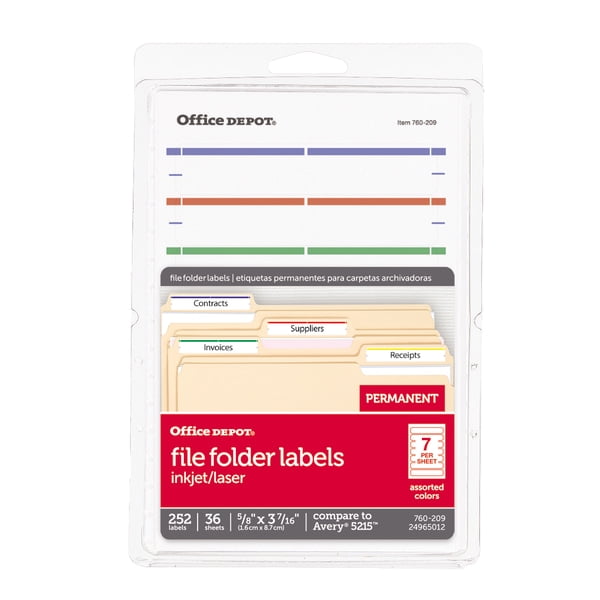 Office Depot® Brand PrintOrWrite Color Permanent Inkjet/Laser File