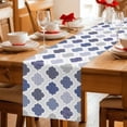 thumbnail image 5 of Grey Purple Moroccan Table Runner 90 Inches, Retro Bohemia Geometric Pattern Bed Runner Dresser Scarves Tabletop for Indoor Outdoor Parties/Ceremony/Banquet, 13" x 90", 5 of 8