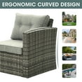thumbnail image 7 of Royalcraft Outdoor Patio Furniture Set,9 Pieces Outdoor Sectional Wicker Sofa PE Rattan Conversation Sets with Non-slip Cushions,Aluminum Frame,Grey, 7 of 7