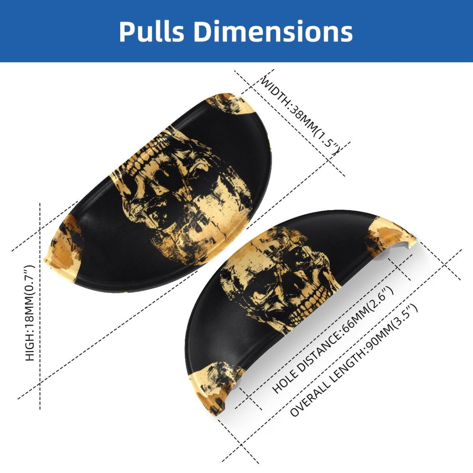 PhooArto 6 Pcs Cup Drawer Pulls, Skull Head Golden Pattern Shell Shape Handles Cabinet Knobs for Dresser Cupboard Closet Wardrobe with Screws