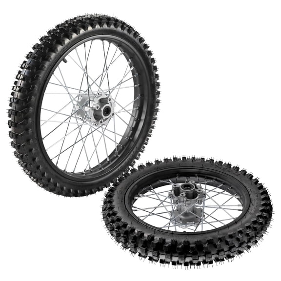 70/100-19 Front & 90/100-16 Rear Dirt Bike Wheels with Tires and Tubes – 15mm Bearing Wheel Assembly Set for 125cc 140cc 150cc 160cc 200cc Pit Dirt Bike Apollo SSR CRF XR TTR Trail Off Road Motorcycl