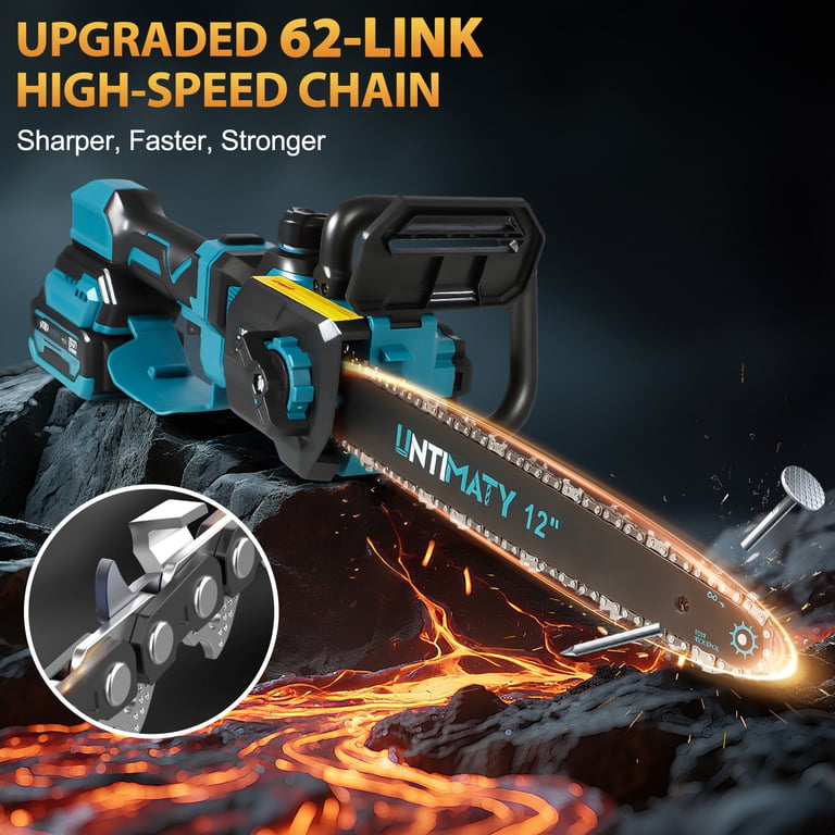UNTIMATY Battery Chainsaw 12 inch Electric Chainsaw Cordless Chain