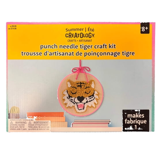 Summer Punch Needle Craft Kit – Tiger Design (Makes 1)