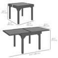 thumbnail image 2 of Expandable Grey Outdoor Dining Table - 35"-71" Tempered Glass Patio Table for 4-6 People, Steel Frame, Lawn, Garden & Backyard Use, 2 of 7