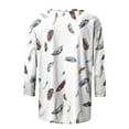 thumbnail image 5 of LYEAA 2025 Summer Escape 3/4 Sleeve Tops Women Tropical Print Round Neck Loose Fit Resort Wear Beach Vacation Casual Cotton Shirt Multicolor M, 5 of 5