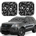 thumbnail image 6 of Kdxio Skull bird bat spider Print 2-Piece Sun Shade Front Windshield - Foldable Car Front Window Sunshades for Most Sedans SUV Truck, 6 of 6