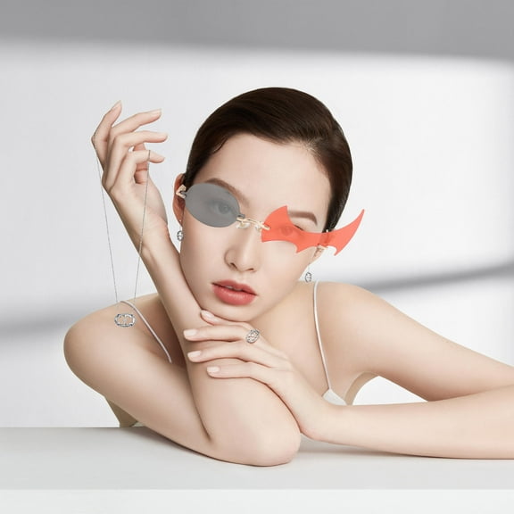 FOLOYORI Fire Flame Sunglasses Novelty Eyewear Black 1 Pair Metal