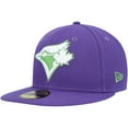 thumbnail image 3 of Men's New Era Purple Toronto Blue Jays Lime Side Patch 59FIFTY Fitted Hat, 3 of 5
