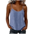 thumbnail image 2 of Sokhug Womens Sleeveless Ribbed Cami Cotton Blend Top V Neck Spaghetti Strap Striped Casual Tank Tops, 2 of 7