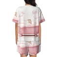 thumbnail image 6 of Balery Cute Bathtub Pattern Womens Pajama Sets 2 Piece Soft Short Sleeve Top and Shorts Sleepwear Round Neck Pjs Lounge Set with Pockets-4X-Large, 6 of 7