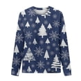 thumbnail image 4 of IROINNID Christmas Long Sleeve Shirts for Women Crewneck Holiday Shirt Printed Casual Loose Fit Pullover Classic Tops,Navy, 4 of 5