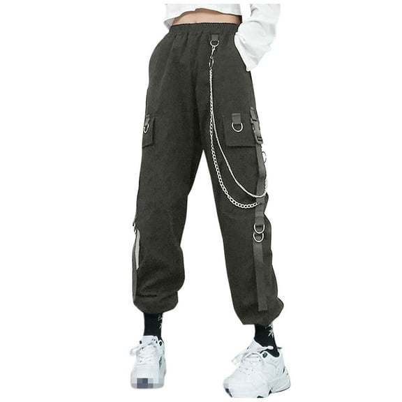 GJSYRH Womens Cargo Jogger Pants Baggy Cargo Pants with Chain