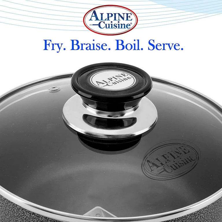 Alpine Cuisine Sauce Pan 1.5 Quart Nonstick Coating Soft Touch Bakelite  Handle with Glass Lid, Nonstick Sauce Pans for All Stoves, Multipurpose Use