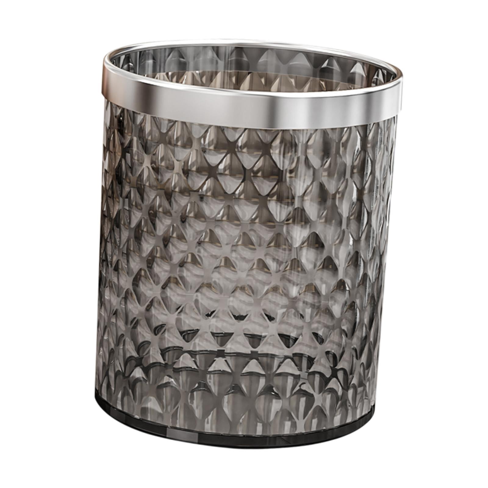 Fancyes Stylish Bathroom Trash Can 16 L Garbage Basket Paper Basket Waste Bin Household Trash Bin Garbage Container for Bathroom Home Gray