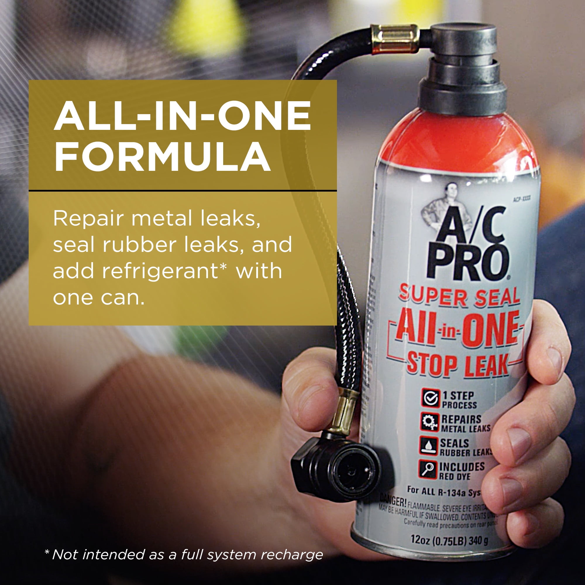 A/C Pro Super Seal All-In-One Stop Leak Charging Kit - 11 oz