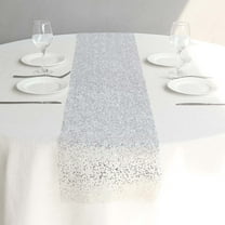 Efavormart Metallic Silver Sequin Mesh Polyester Table Runner - 11"x108"