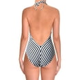 thumbnail image 2 of Polo Ralph Lauren Womens Striped Halter One-Piece Swimsuit B/W S, 2 of 2