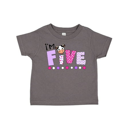 

Inktastic I m 5 Cute Cow and Polka Dots Gift Toddler Boy or Toddler Girl T-Shirt