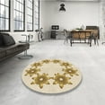 thumbnail image 4 of Ahgly Company Machine Washable Indoor Round Transitional Vanilla Gold Area Rugs, 8' Round, 4 of 7