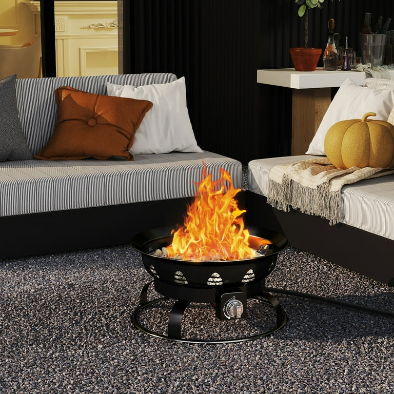 Gymax 21 Inch Diameter Propane Gas Fire Pit Patio Portable Fire