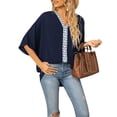 thumbnail image 2 of SAYOO Dolman manga cuello en V mujer #39;st - camisa gasa suelta Split verano Street Top SAYOO moda, 2 of 6