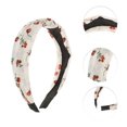 thumbnail image 3 of Unique Bargains 1 Pc Grace Floral Pattern Wide Cross Knot Headbands for Women Beige, 3 of 6