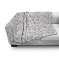 thumbnail image 2 of Floral Soft Flannel Fleece Throw Blanket, Top View of Garden Elements with Leaves, Cozy Plush for Indoor and Outdoor Use, 70" x 90", Pale Mauve White, by Ambesonne, 2 of 5