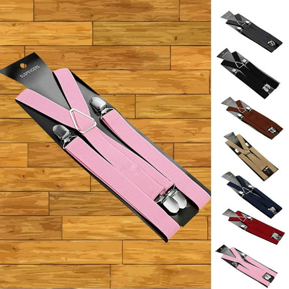 SPRING PARK Unisex Suspenders Adjustable Elastic Wide Band High Elasticity Practical Clips Overalls Strap for Everyday Life