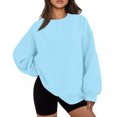 thumbnail image 2 of Resicozy Oversized Sweatshirt for Women Crewneck Sweaters Casual Tops Comfy Fall Fashion Sweatshirt Winter Clothes 2026 Light Blue S, 2 of 7