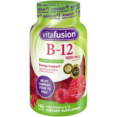 Vitafusion Vitamin B-12 1000 mcg Gummy Supplement, (Best Way To Test For B12 Deficiency)