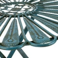 thumbnail image 6 of Alpine Corporation Indoor/Outdoor 3-Piece Peacock Feather Rustic Metal Bistro Set Patio Seating, Light Blue, 6 of 12