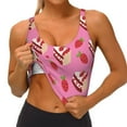 thumbnail image 4 of Naloa Strawberry Cake Sports Bras for Women, High Support Bra with Removable Pads, Comfortable - Small, 4 of 9