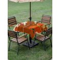 thumbnail image 4 of Outdoor Tablecloth with Umbrella Hole for Patio/Picnic/Party/Camping, Red Gourd Waterproof Table Cloth Square Cover Washable, Floral Modern Art Red Beige (54"x 54"), 4 of 9