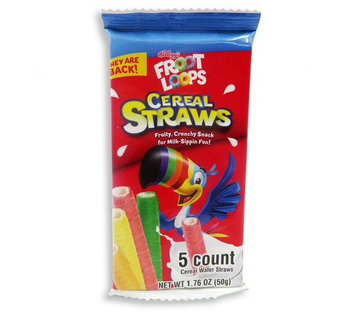 Kellogg's Cereal Straws Froot Loops Edible Breakfast Straw (2) 5 Count