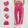 thumbnail image 6 of Wide Leg Sweatpants Womens High Waist Baggy Striped Sweat Pants Loose Stretch Casual Drawstring Pants With Pockets, 6 of 9