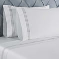 thumbnail image 3 of Superior Brandon Embroidered Cotton Bed Sheet Set, California King, White/Silver, 3 of 10