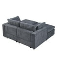 thumbnail image 6 of 68.5" Modular Loveseat Sleeper Sofa Converts to Bed with 2 Ottoman, Space-Saving Design for Apartments, Chenille Upholstered in Grey with Ergonomic Cushions, 6 of 6
