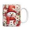 PEONAVET Mug Lettering Christmas Mug Inflated Snowman Mug, Santa Mug Press Puffy 15oz 11oz Coffe