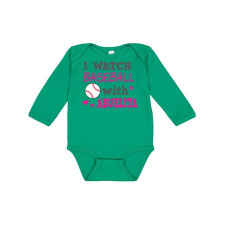 

Inktastic I Watch Baseball with My Abuelita Gift Baby Girl Long Sleeve Bodysuit