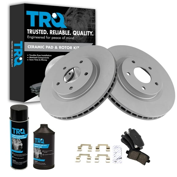 TRQ Rear Premium Ceramic Brake Pad & Coated Rotor Kit w/Chemicals for GM BKA23709 Fits select: 2013-2015 CHEVROLET MALIBU, 2014-2019 CHEVROLET IMPALA