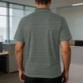 thumbnail image 7 of TKKCS Mens Horizontal Striped Polo Shirt- Classic Fit Breathable Short Sleeve Moisture Wicking Collared Casual Knit Golf Shirts Green Size XL, 7 of 7