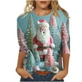 thumbnail image 2 of New Years 2025 Christmas Blouses for Women Long Sleeve Plus Colar,XL Christmas Tops for Women - Size Inclusive,Christmas Blouses for Women Plus Size - Light Blue XL, 2 of 5