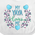 thumbnail image 4 of Inktastic My Yaya Loves Me with Hearts and Flowers Boys or Girls Baby Bib, 4 of 4