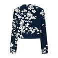 thumbnail image 5 of YUGYXL Women's Cropped Pullover Trendy Flower Print Fall Sweatshirts Y6K Long Sleeve Sweatshirt Blouses Navy S, 5 of 5